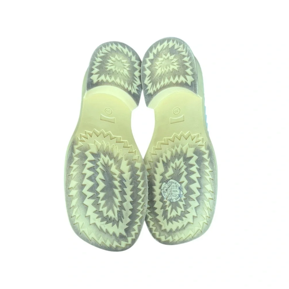 Camper Two-Tone Yellow, Black & Cream Kiltie Loafers - Picture 11 of 15